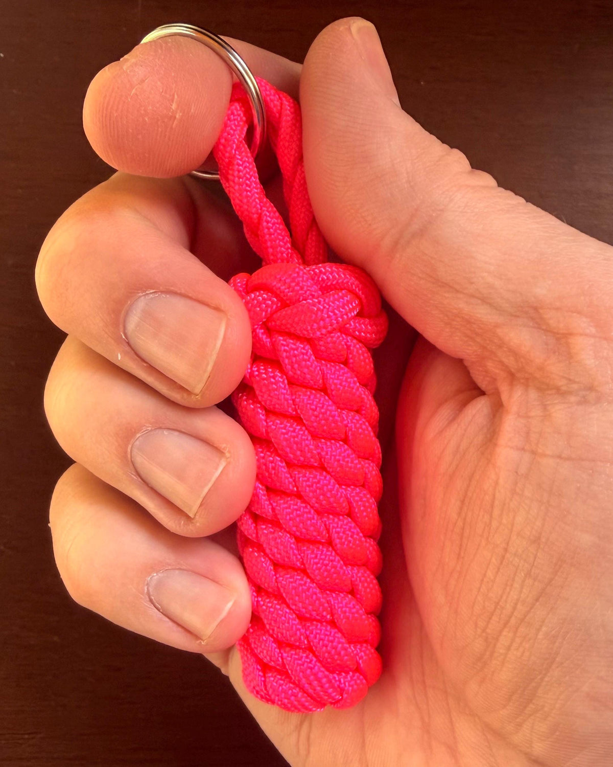 Neon Paracord Keychain, UV Reactive Key Fob, Bright Backpack Accessory