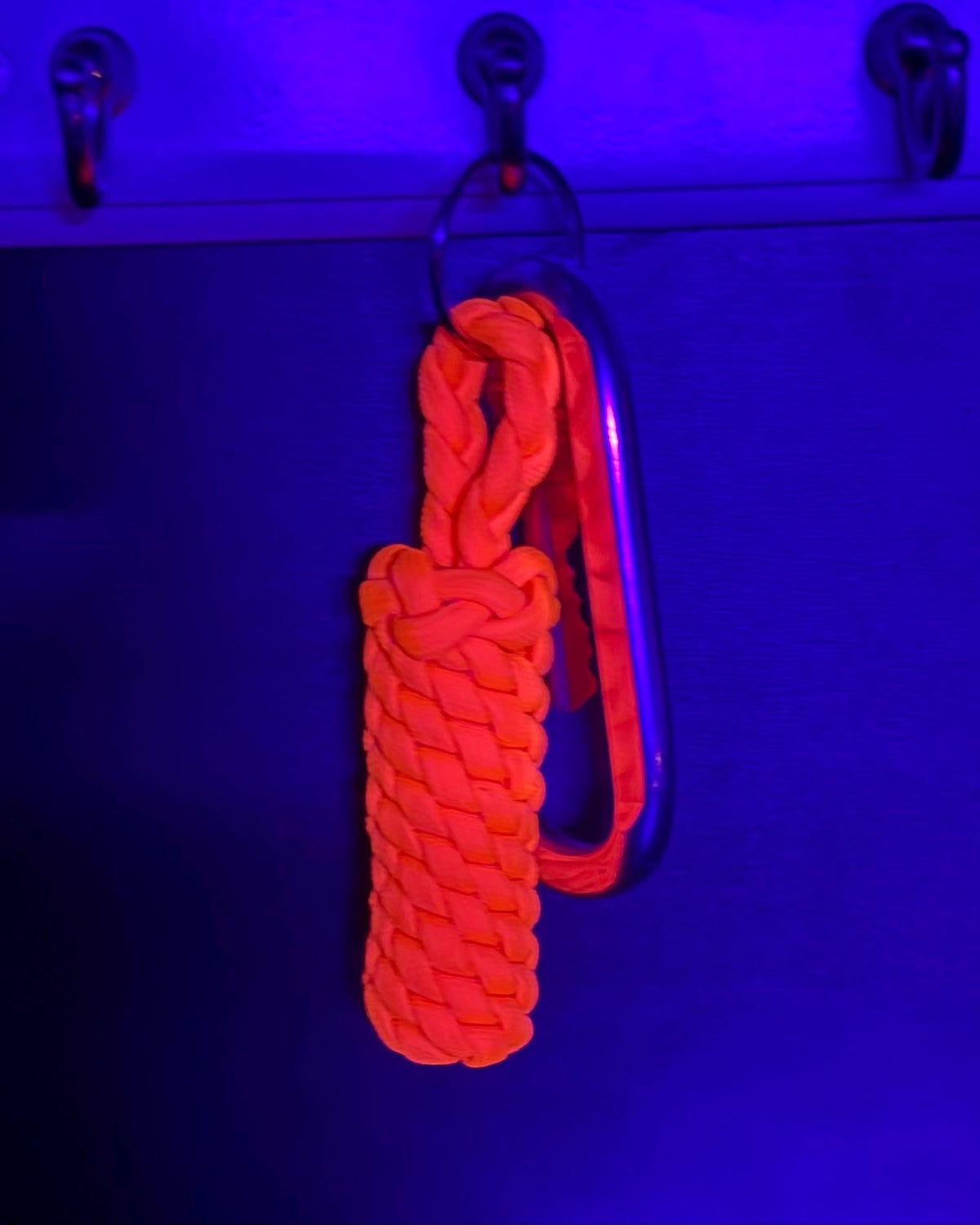 Neon Paracord Keychain, UV Reactive Key Fob, Bright Backpack Accessory