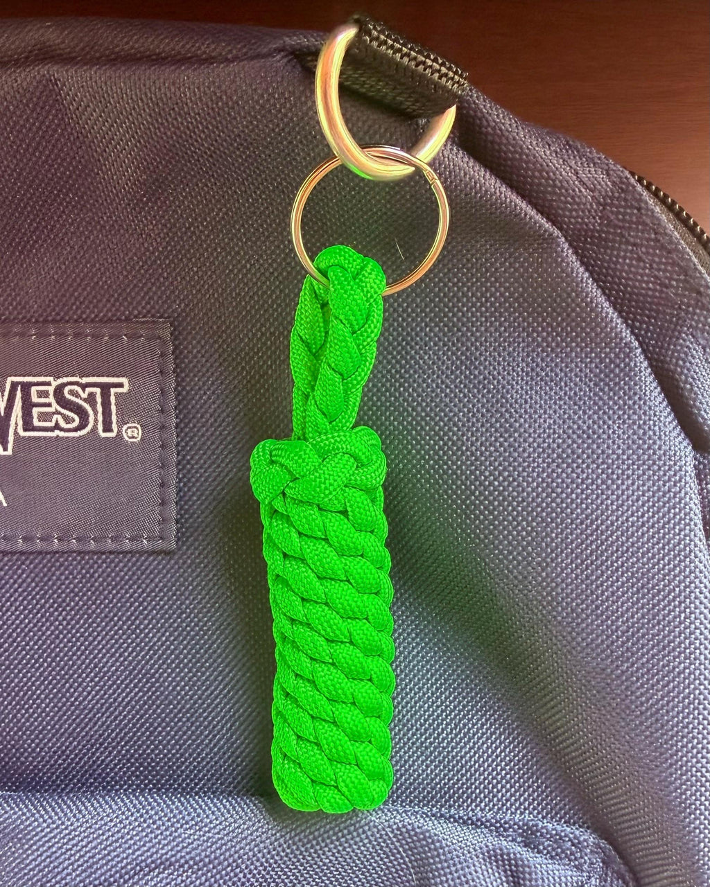 Neon Paracord Keychain, UV Reactive Key Fob, Bright Backpack Accessory