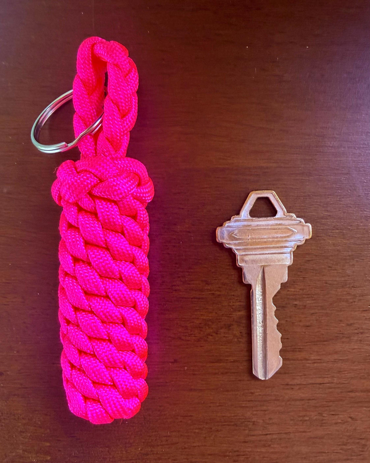 Neon Paracord Keychain, UV Reactive Key Fob, Bright Backpack Accessory