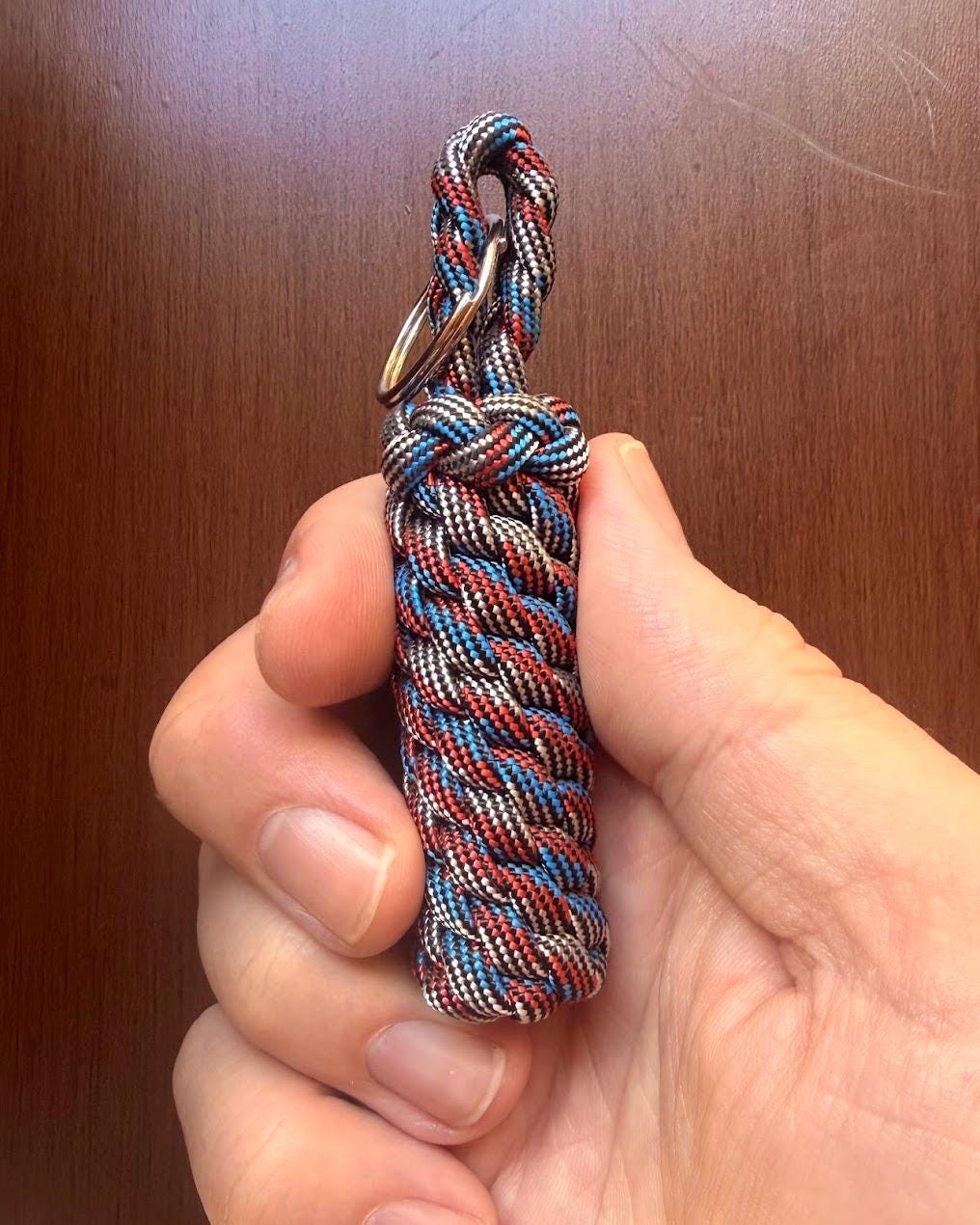 Patriot Day Paracord Keychain, Red White & Blue Key Fob, Handmade Patriotic Accessory