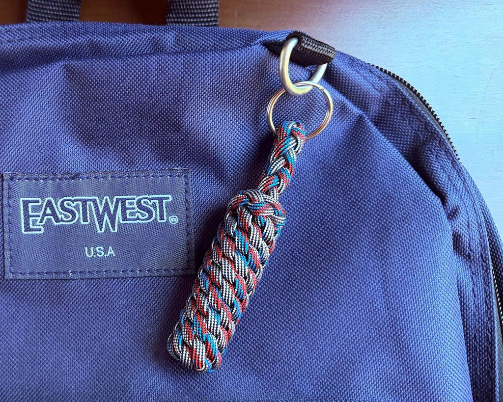 Patriot Day Paracord Keychain, Red White & Blue Key Fob, Handmade Patriotic Accessory